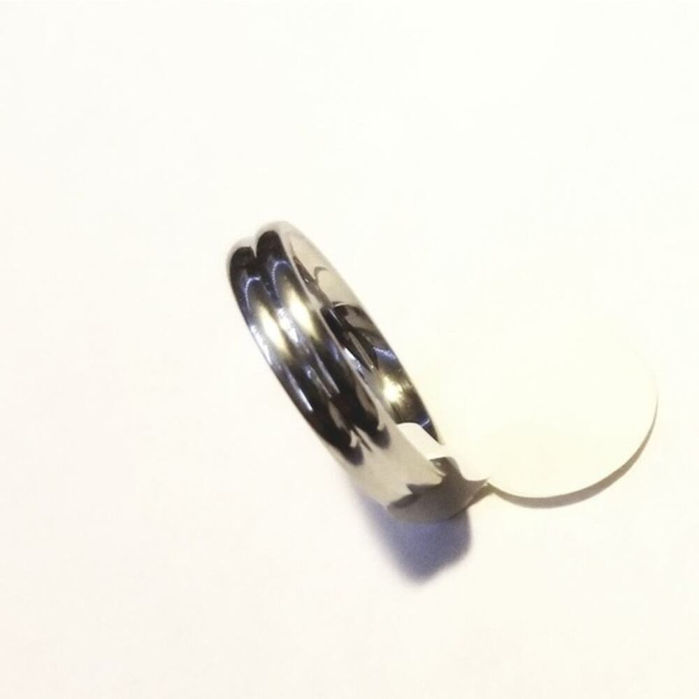 men's 316L stainless steel silver band ring Size 12 - Picture 2 of 4